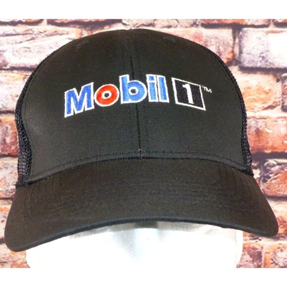 Mobil 1 Kyle Busch Motorsports Black Mesh Trucker Hat With KBM Logo - Picture 1 of 6